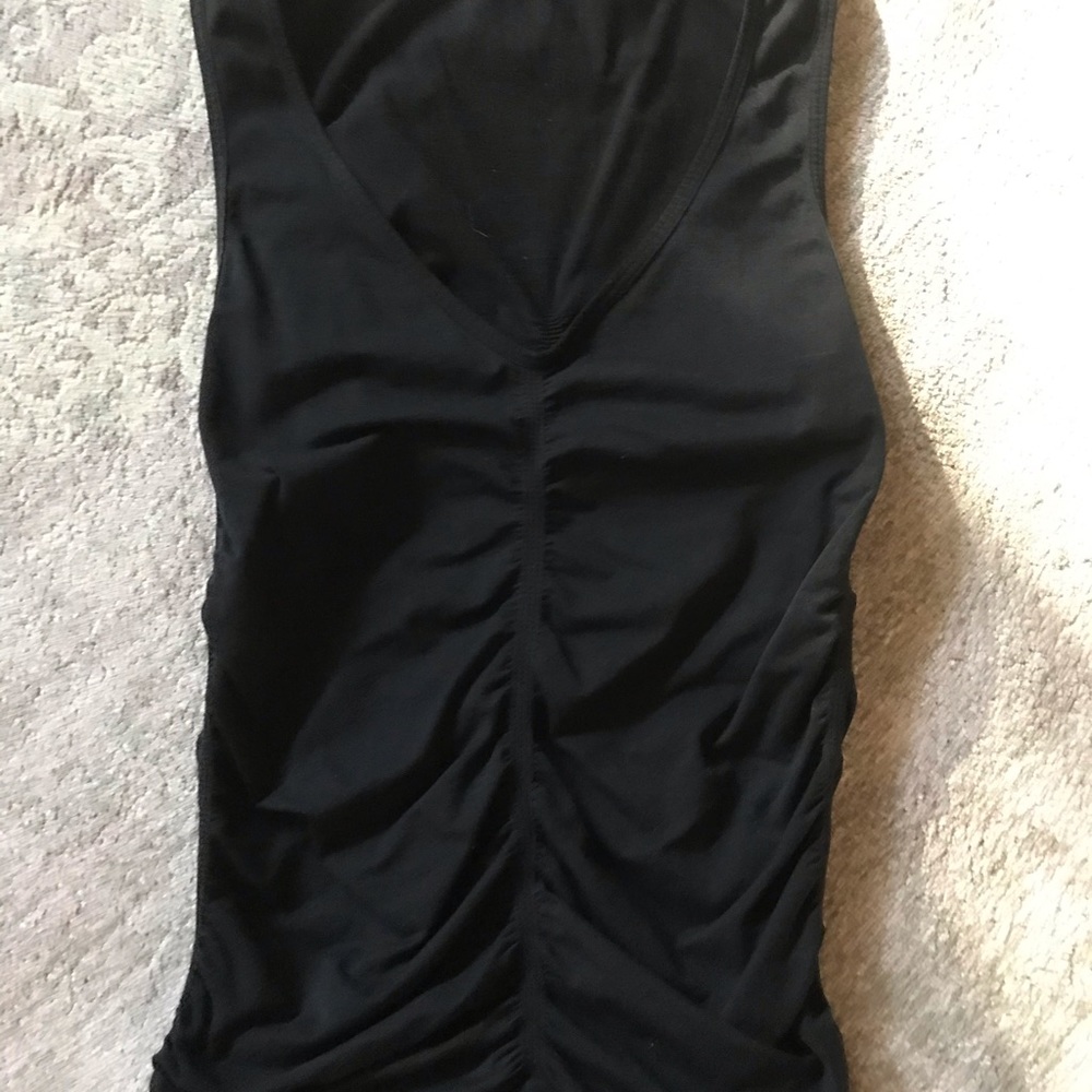 Last Tango black rouched stretchy tank